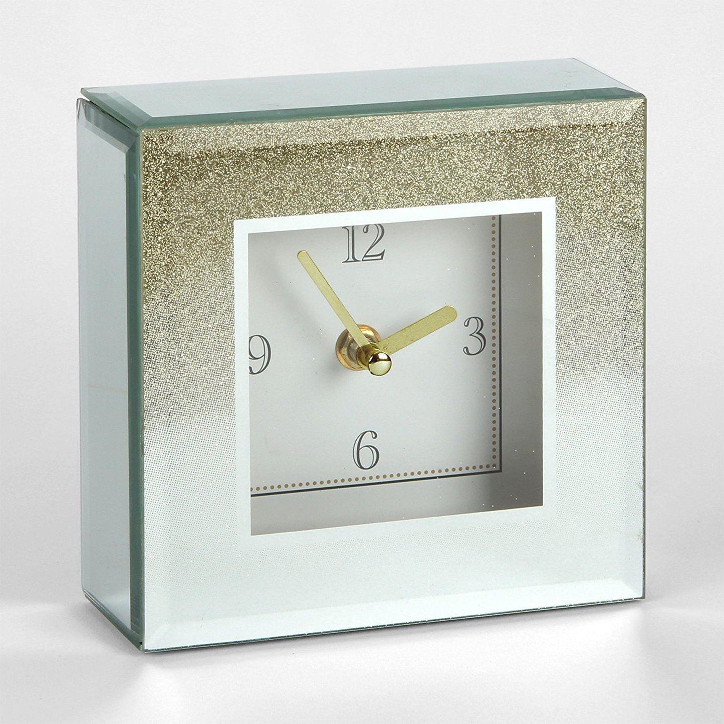 Widdop Square Glitter Mantel Clock HE977