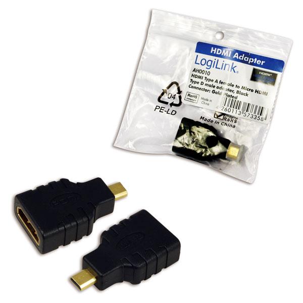 LogiLink HDMI Type A Female to Micro HDMI Type D Male Adaptor