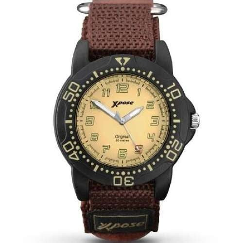 Sekonda Xpose Mens Boys Velcro Strap Yellow/brown Watch 1039