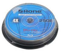 Aone 4x White Printable 25GB BD-R (10 Tub)