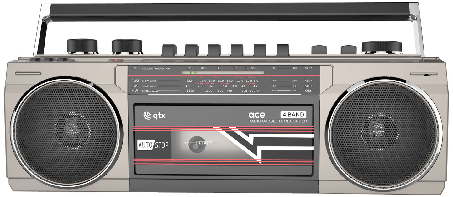 Retro Radio Cassette Player with Bluetooth and MP3 Playback