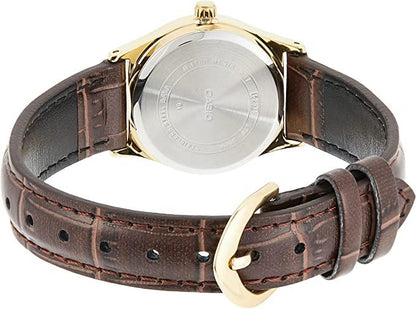 Casio Ladies Analogue Leather Strap Watch - LTP-V006GL-9BUDF