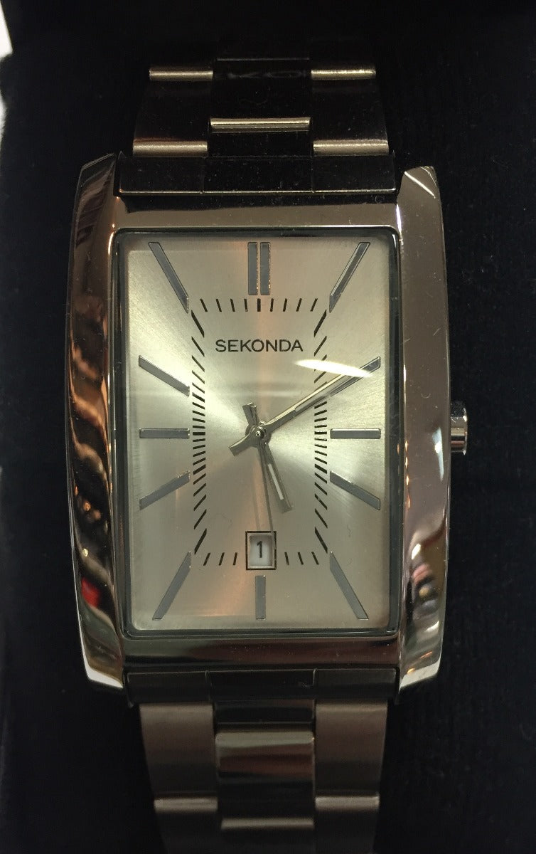 Sekonda Mens Rectangle Dial Stainless Steel Bracelet Watch 1215