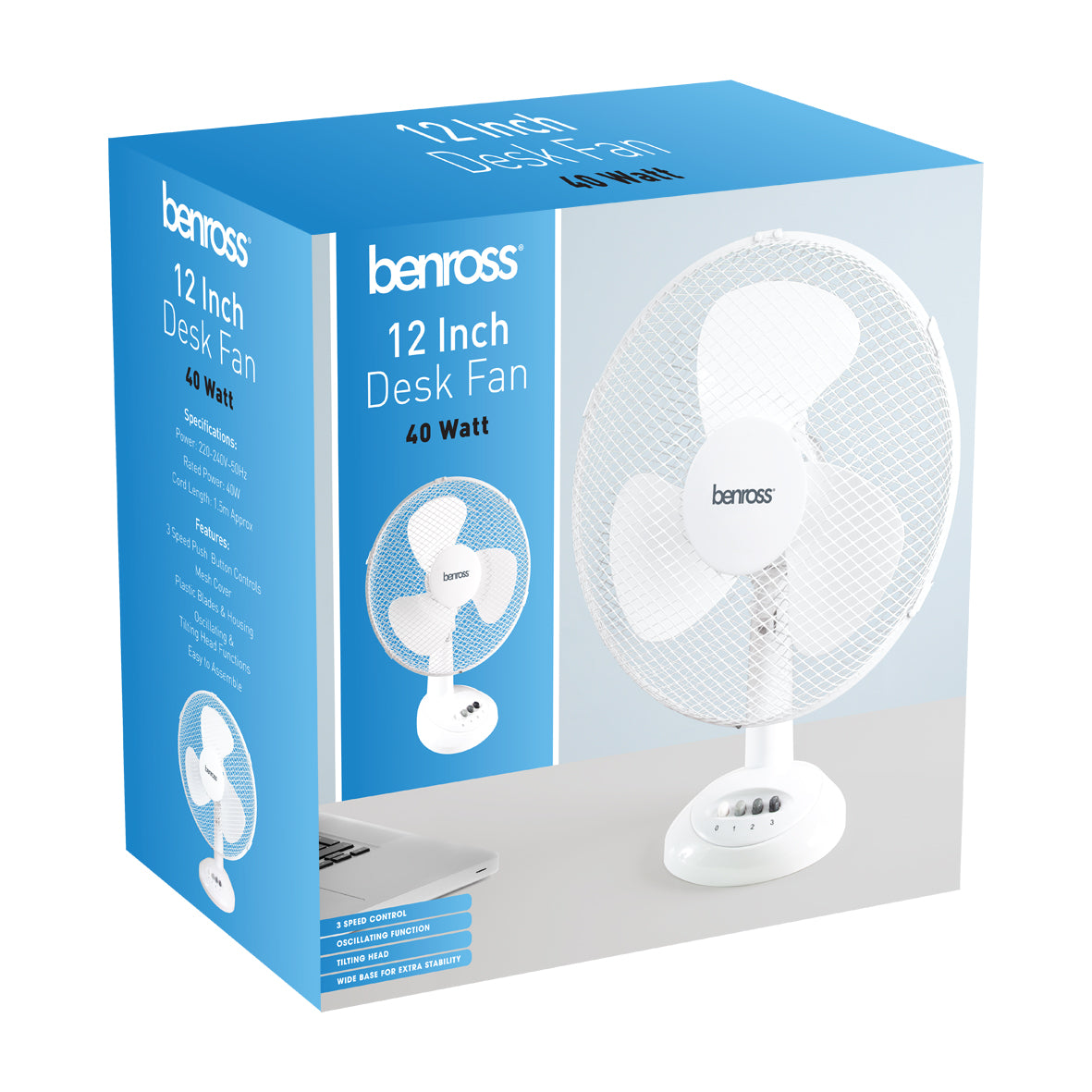 Benross 12" Desk Fan