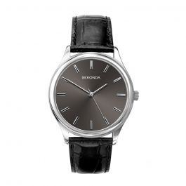 Sekonda Mens Grey Dial Analogue Leather Strap Watch 1533