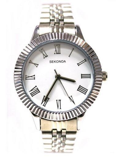 Sekonda Ladies Fashion White Dial Silver Bracelet Watch 2488