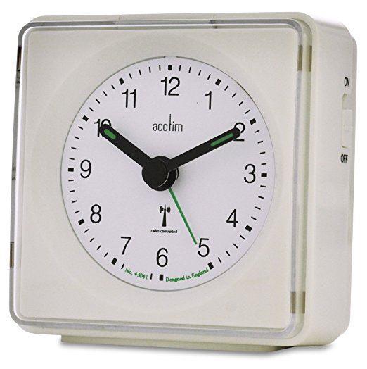 71432 ACCTIM PIPER RADIO CONTROLLED ANALOGUE ALARM CLOCK WHITE