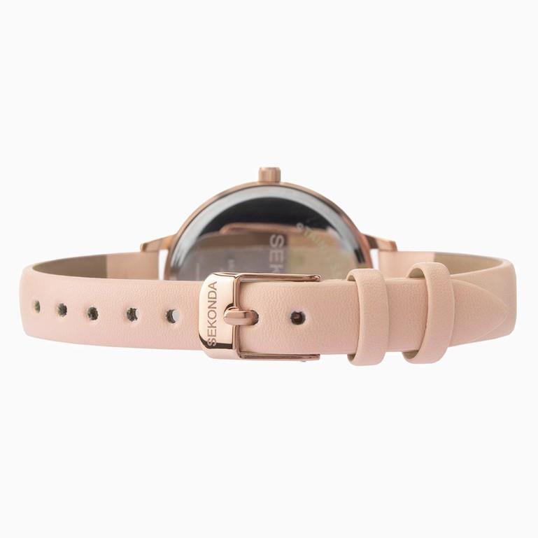 Sekonda Ladies White Dial with Pink Leather Strap Watch 2624