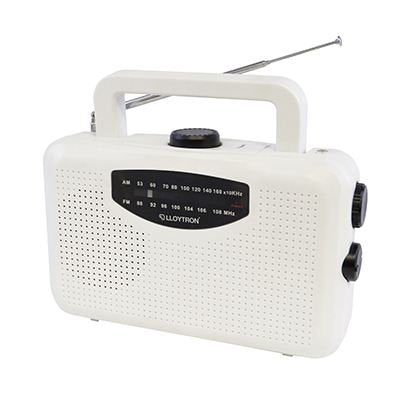 LLOYTRON' Classic AM/FM 2 Band Portable Radio - White