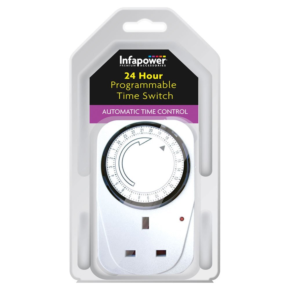 INFAPOWER Programmable 24 Hour Time Switch White X011