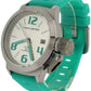 Tom Carter Unisex White Dial, Date Stainless Steel Green Silicone Strap Watch (Needs Battery)