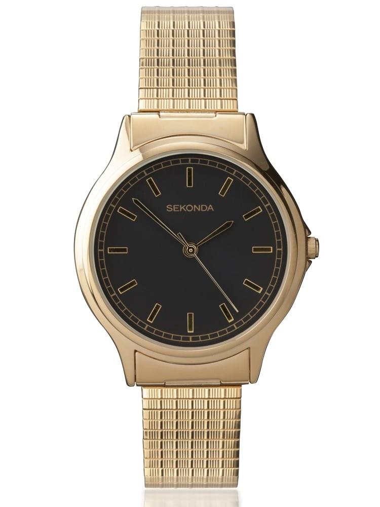 Sekonda Mens Gold Plated Expander Bracelet Watch 3141b