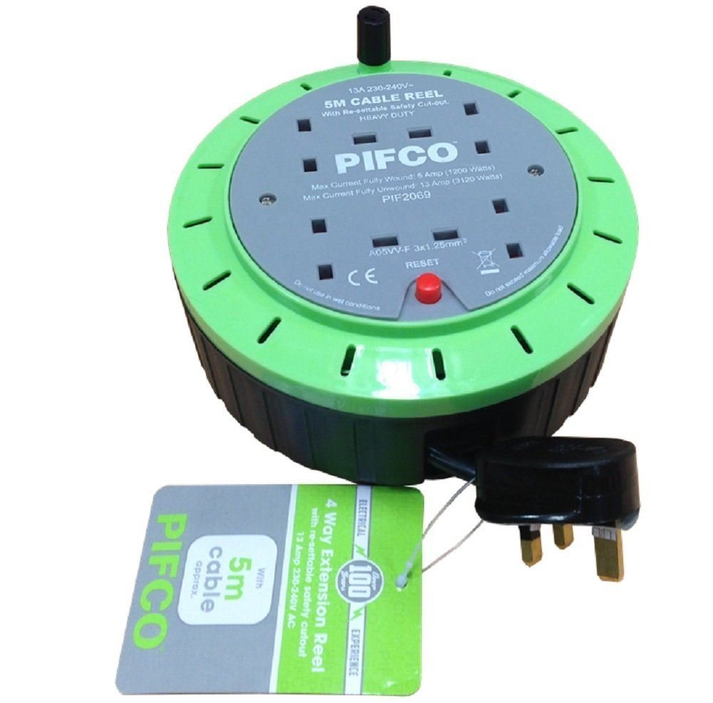 Pifco 4 Way 5M Extension Reel
