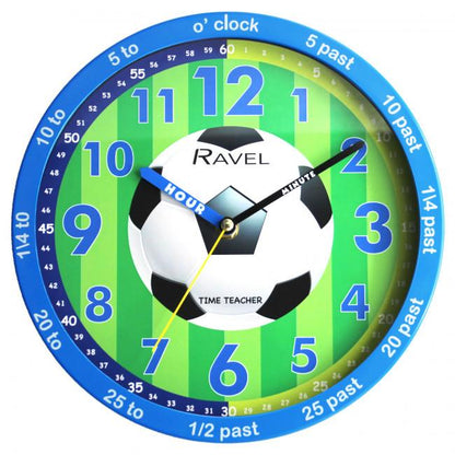 Ravel 25cm Childrens Time-Teacher Wall Clock R.KC.TT Available Multiple Colour