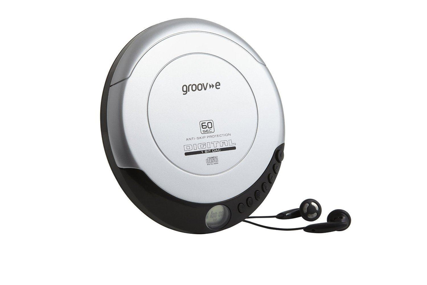 Groov-e GVPS110 Retro Series Personal CD Player with Earphones - Silver