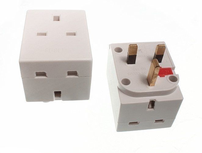 3-way 13A plug adaptor