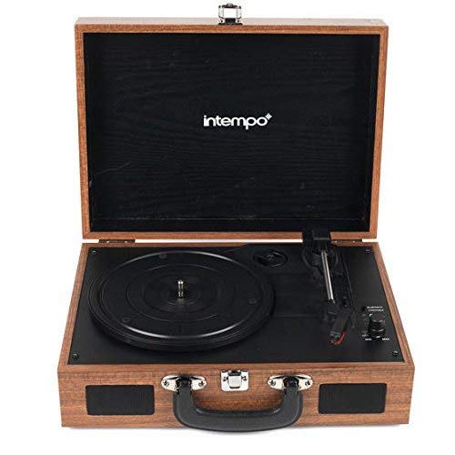 Intempo Rechargeable Wireless Bluetooth Wooden Effect Record Player