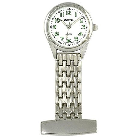 Ravel Polished Chrome Nurses Fob Watch R1101.02