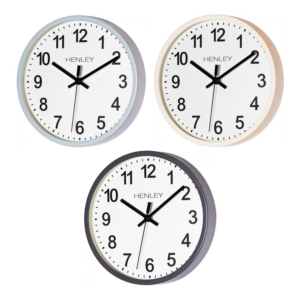 Henley 25cm Kitchen Wall Clock - Ivory/Blue/Grey HCW007