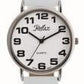 Reflex Women's White Dial Gold/Silver Case Leather Strap Watch
