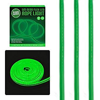 Global Gizmos 5 Metre LED Neon Flex Decorative Rope Light - Green