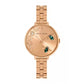 Amelia Austin Ladies Bumble Bee Rose Gold Stainless Steel Bracelet Green Stone Set Etched Dial Watch AA4010