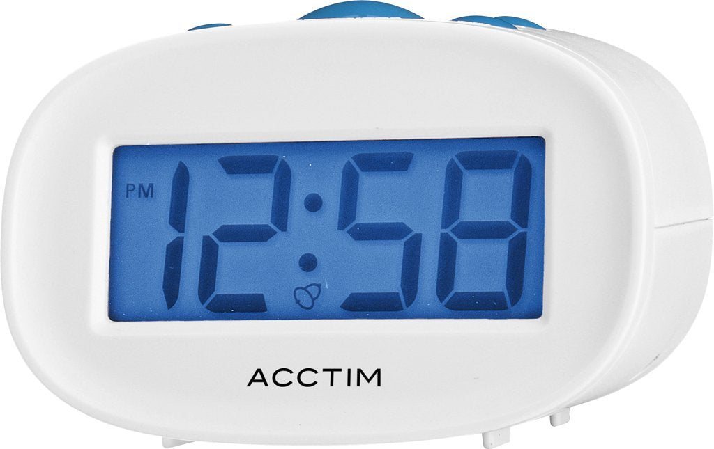 Acctim Libra LCD Alarm Clock in White 15532