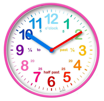 Acctim Wickford Childrens Wall Clock in Pink/White/Red/Blue