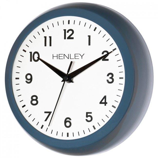 HENLEY 25cm Metal Porthole Wall Clock - Cream/Blue/Grey HCW009