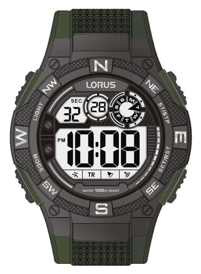 Lorus Mens Digital Water Resist Rubber Band Watch R2321lx9