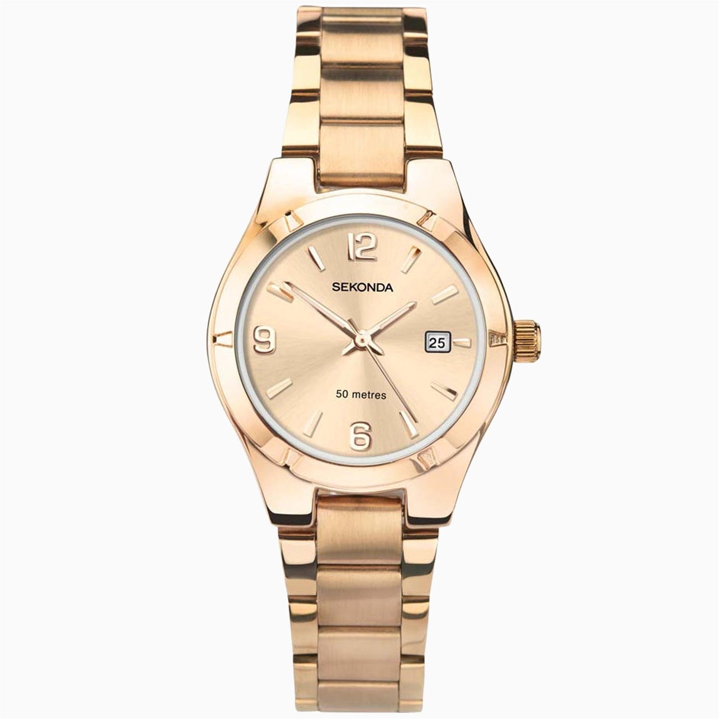 Sekonda Ladies Rose Gold Alloy Case & Stainless Steel Bracelet with Date Rose Dial 2782