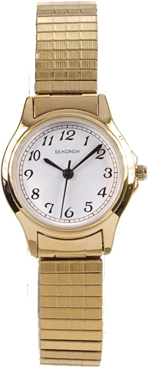 Sekonda Ladies Gold Plated Stainless Steel Expander Watch 4134b