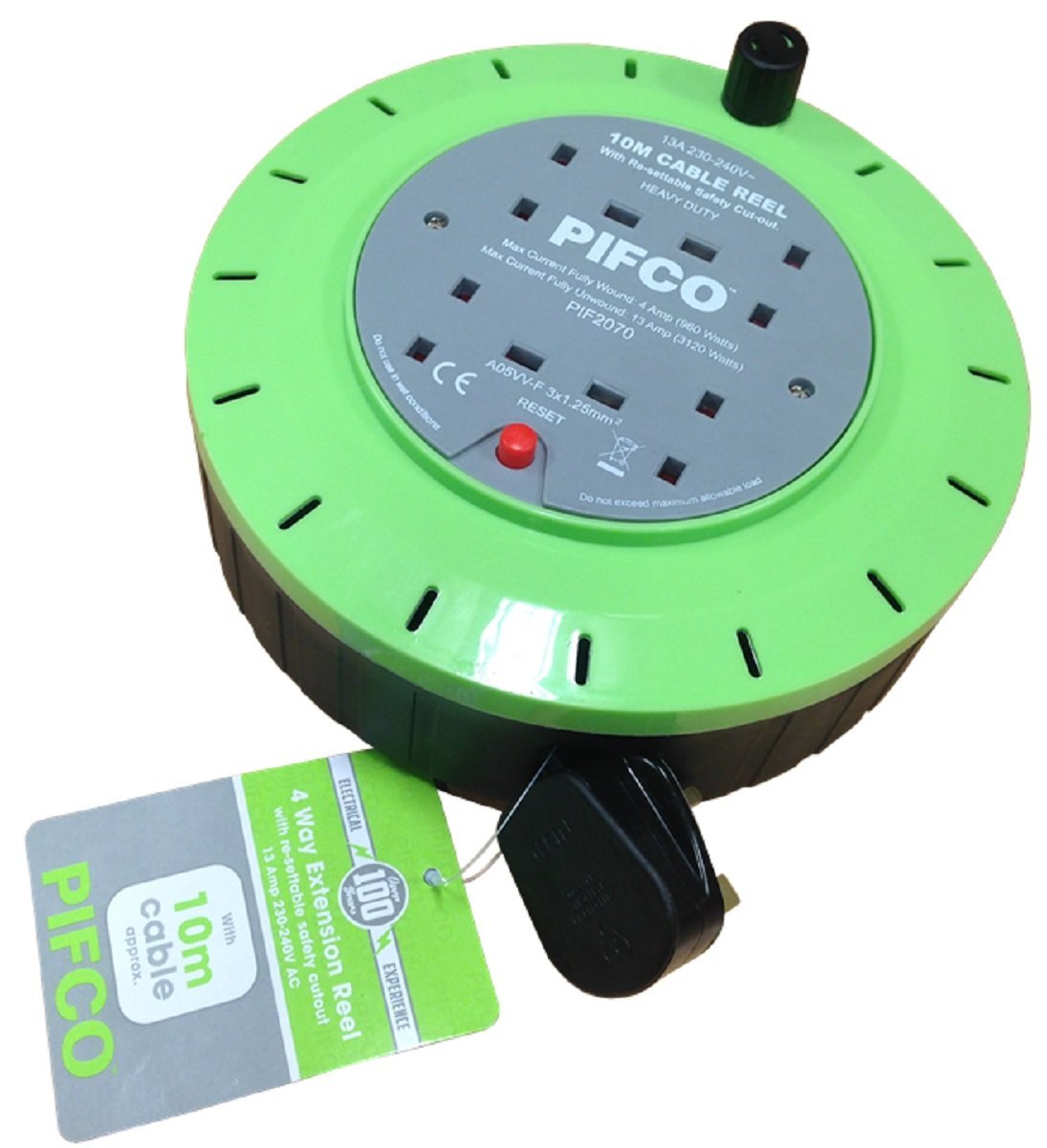 Pifco 4 Way 10M Extension Reel