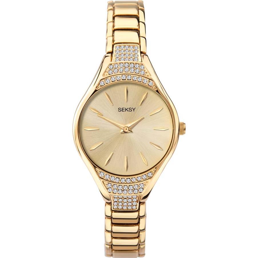 Seksy Ladies Fasion Bling Gold Plated Bracelet Watch 40055