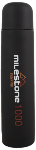 Milestone Double Walled Stainless Steel Flask 1Ltr  - Matte Black Finish
