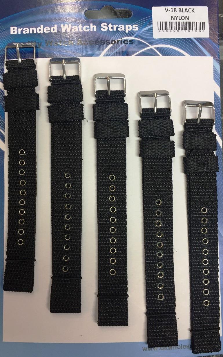 Nylon fabric watch strap 5pk