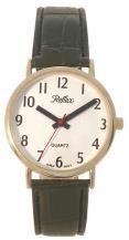 Reflex Men's White Dial Gold/Silver Case Leather Strap Watch