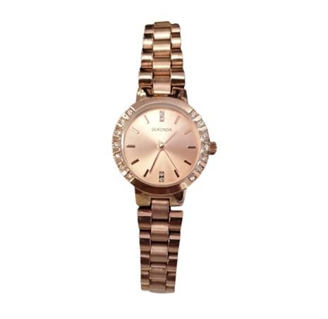 Sekonda Ladies Bling Rosegold Metal Bracelet Strap Watch 2354