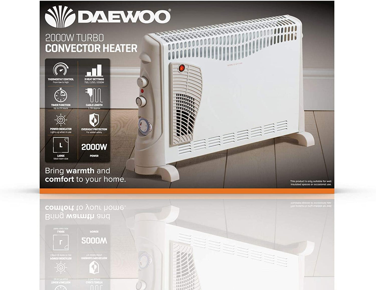 Daewoo 2000W Convector Heater with Turbo Function
