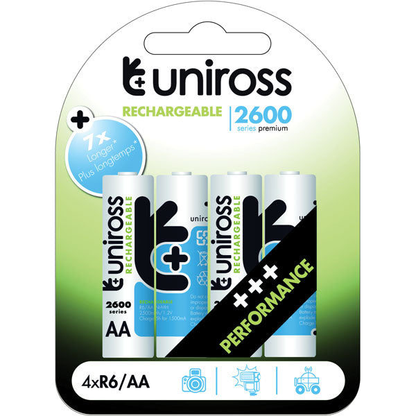 Uniross Batteries Pack OF 4 AA 2600mAh