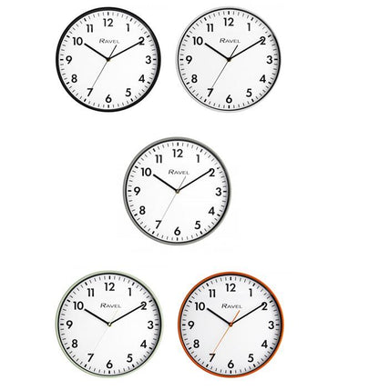 Ravel 30cm White Dial Wall Clock R.WC.30 Available Multiple Colour