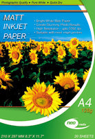 128g Single Sided Matt Coated Paper - 100 Sheets