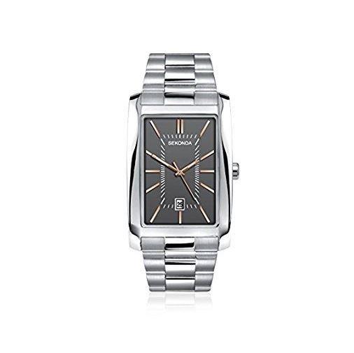 Sekonda Mens Black Dial Date Stainless Steel Bracelet Watch 1214