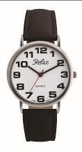 Reflex Men's White Dial Gold/Silver Case Leather Strap Watch