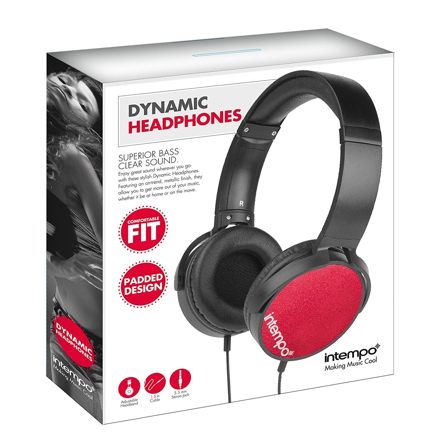 intempo dynamic headphones Red EE1264RED