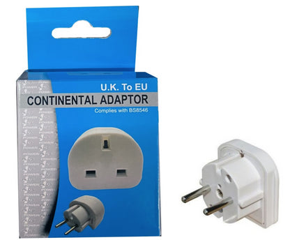 PowerPlus Continental Travel Adaptor UK - EU