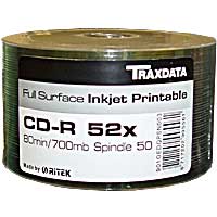 Ritek White F/F Printable 52x CD-R (50 Pack)