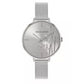 Amelia Austin Ladies Bamboo Silver Stainless Steel Mesh Clear Stone Set Etched Dial Watch AA4017