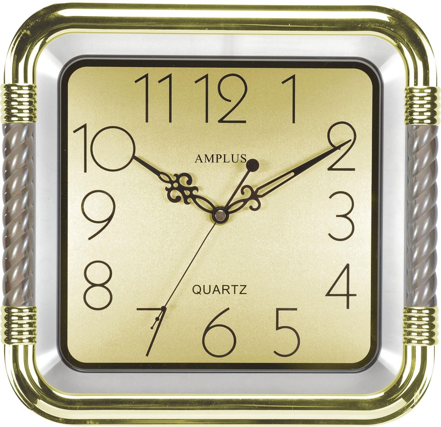 Amplus 11" Square Design Wall Clock PW111G Gold