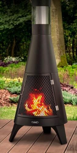 Tower T978508 Apollo Burner with Chimney and Built-In Wood Storage, Black